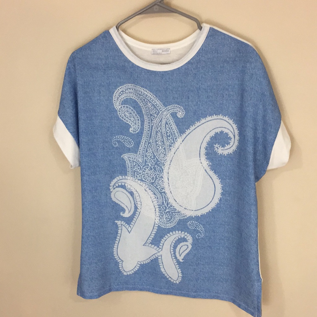 Zara Collection Top With Paisley Print Details Size Medium